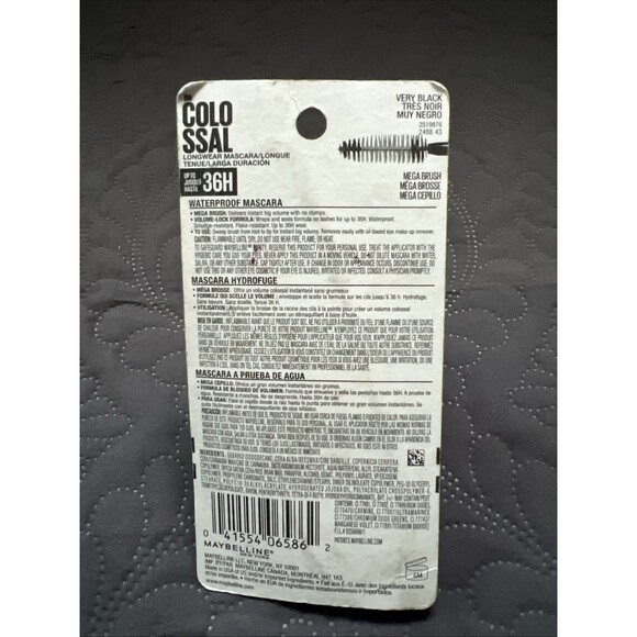 Maybelline Colossal Mascara Up To 36 Hour Waterproof #212 Very Black Eyes Makeup - Picture 2 of 14